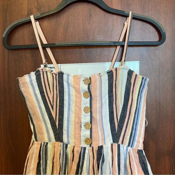 FREE PEOPLE Lilah Strapless Smocked Midi Dress Striped Size Small - Picture 4 of 10